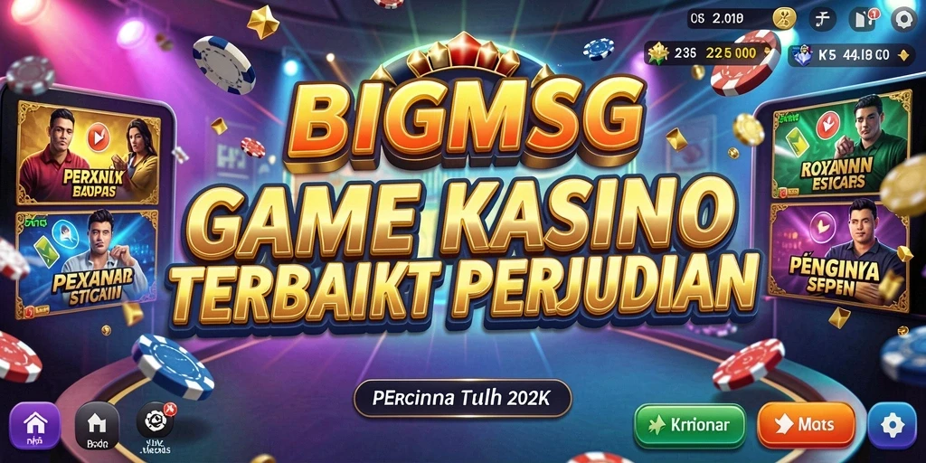 Tangkapan layar permainan BIGMSG menunjukkan suasana Kasino yang mendebarkan.
