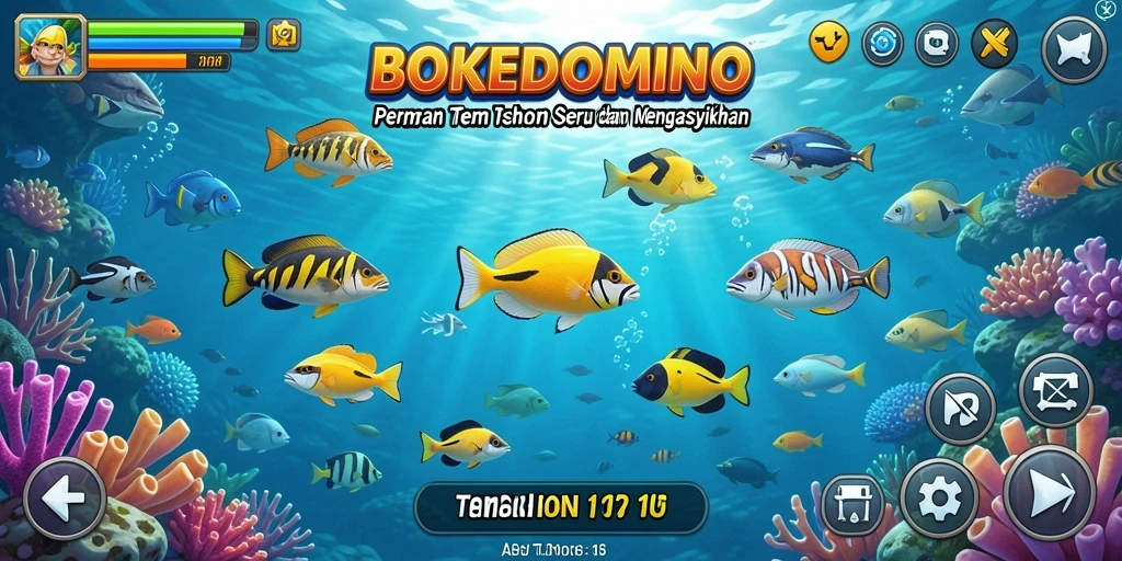Tampilan menarik dari gameplay BOKEDOMINO yang penuh aksi Tembak Ikan.