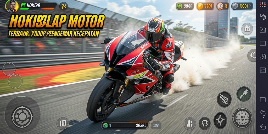 Tangkapan layar HOKI99 dengan aksi balap motor yang penuh kecepatan.