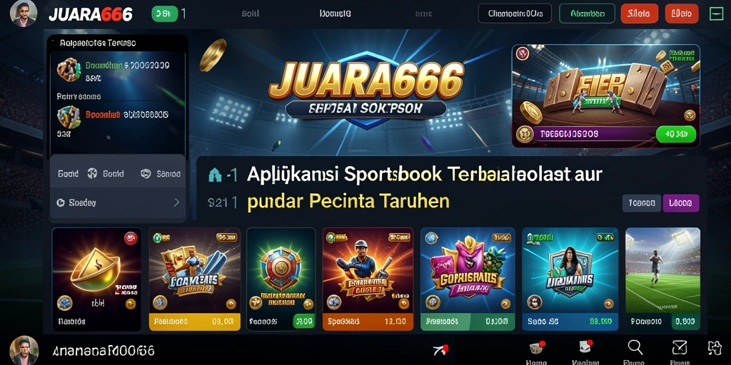 Tampilan gameplay Sportsbook pada aplikasi JUARA666 yang interaktif.