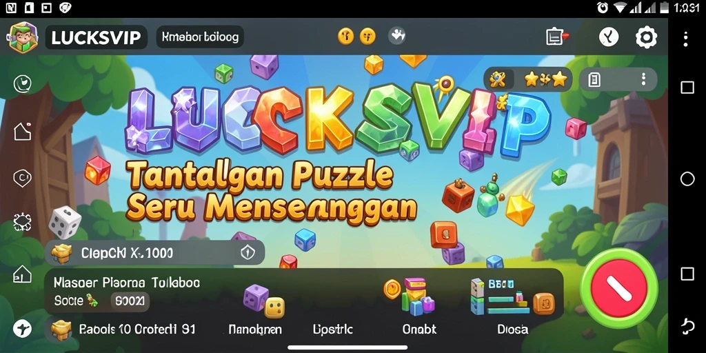 Screenshot LUCKSVIP menampilkan gameplay tantangan puzzle yang seru.