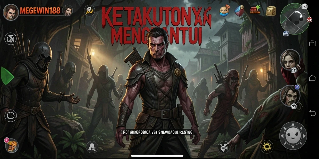 Tampilan menegangkan dari gameplay <strong>MEGEWIN188</strong> yang penuh dengan elemen horor.