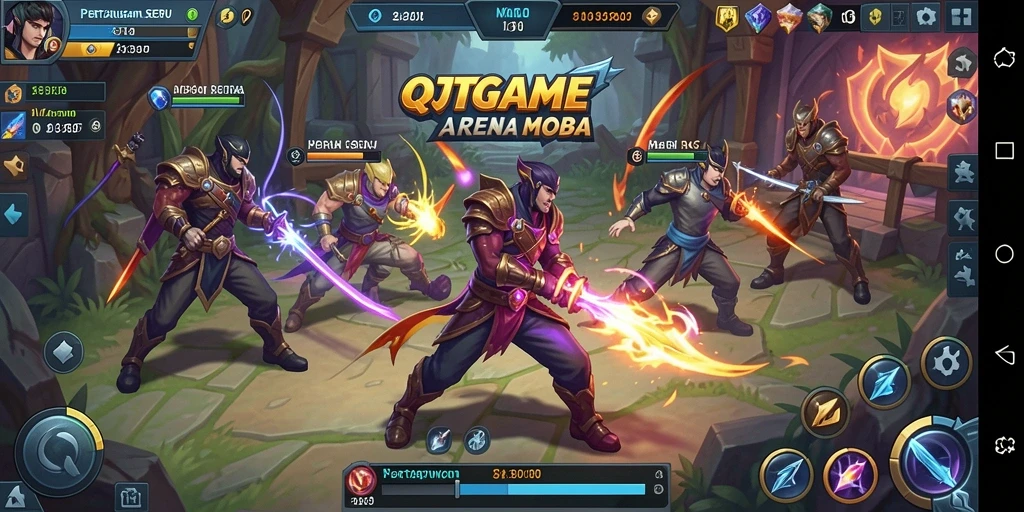 Menampilkan gameplay seru dan strategi tim dalam QTGAME.