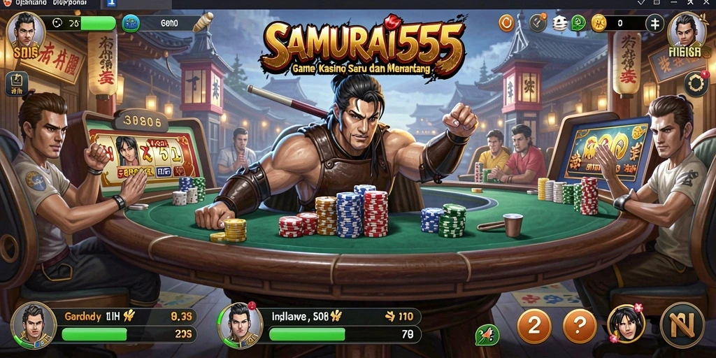 Screenshot gameplay SAMURAI555 menampilkan suasana permainan Kasino yang seru.
