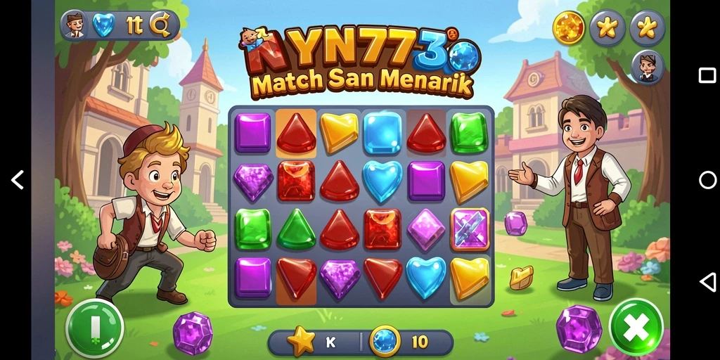 Gameplay menarik YN777 yang penuh warna dan tantangan Match-3.